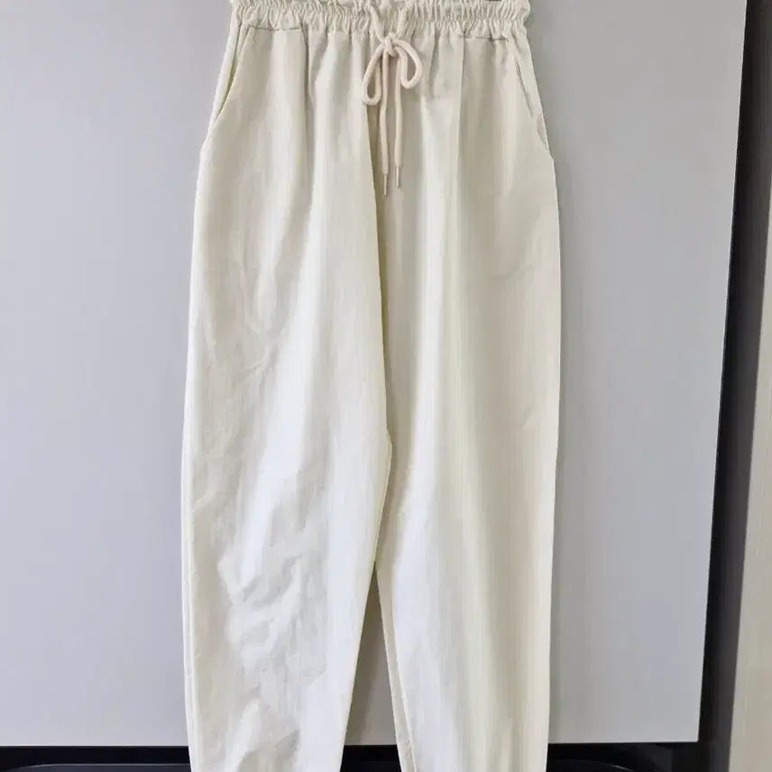 [BUNJANG] Crinkled Jogger Pants (Ivory, Size 55) / 바스락 조거팬츠(25~26) 미착용!