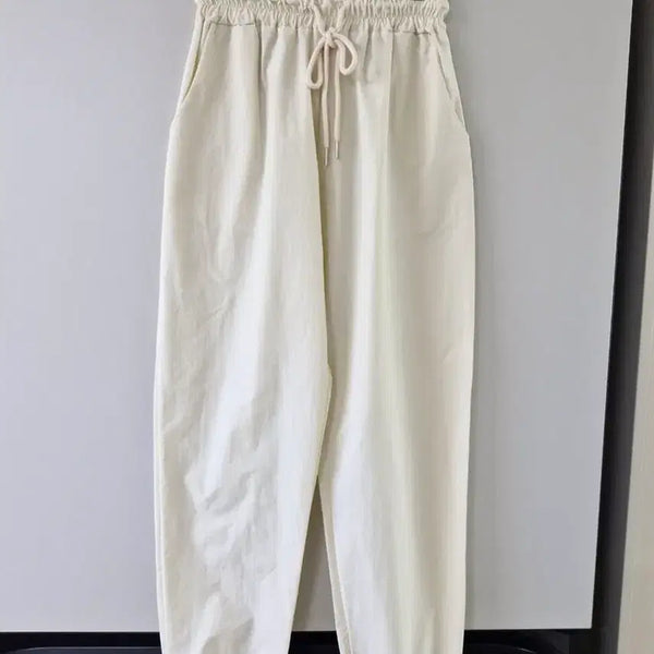 [BUNJANG] Crinkled Jogger Pants (Ivory, Size 55) / 바스락 조거팬츠(25~26) 미착용!