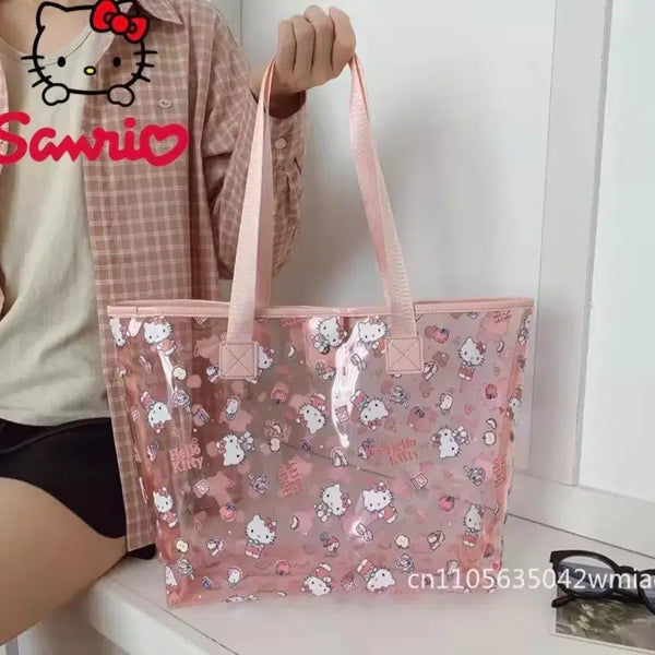 [BUNJANG] Sanrio Official Kuromi/Hello Kitty Clear Tote Bag / 산리오 정품 쿠로미/키티 투명 토트백