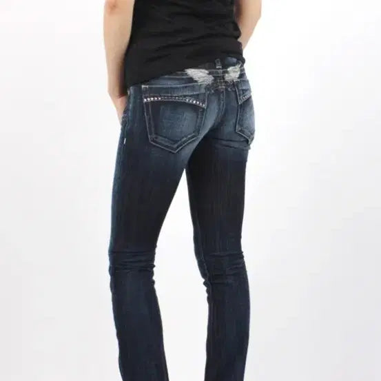 [BUNJANG] Robins Jean Marilyn Dark Pink Diamond Single Line Silver Wing Jeans / 로빈스진 마릴린(일자라인) 다크 핑크다이아 싱글라인 실버윙