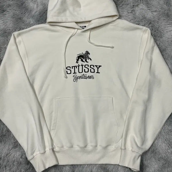 [BUNJANG] Stussy 24FW Logo White Hoodie / 스투시 24fw 로고 화이트 후드