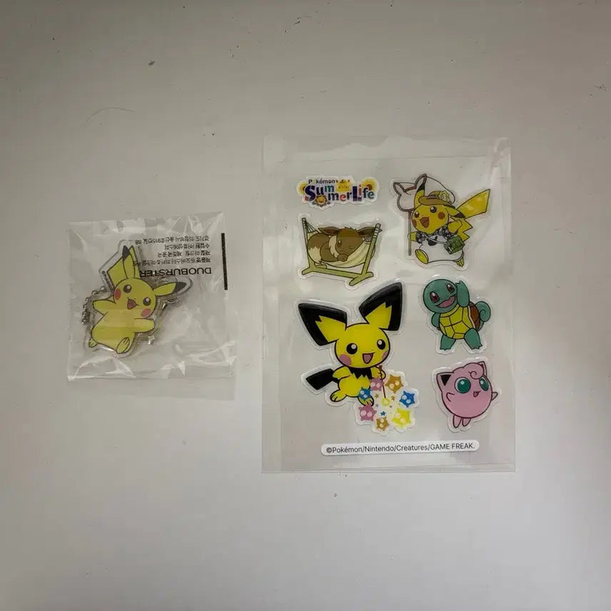 [BUNJANG] Pokemon Stickers & Pikachu Acrylic Keyring / 포켓몬스터 스티커 및 피카츄 아크릴 키링