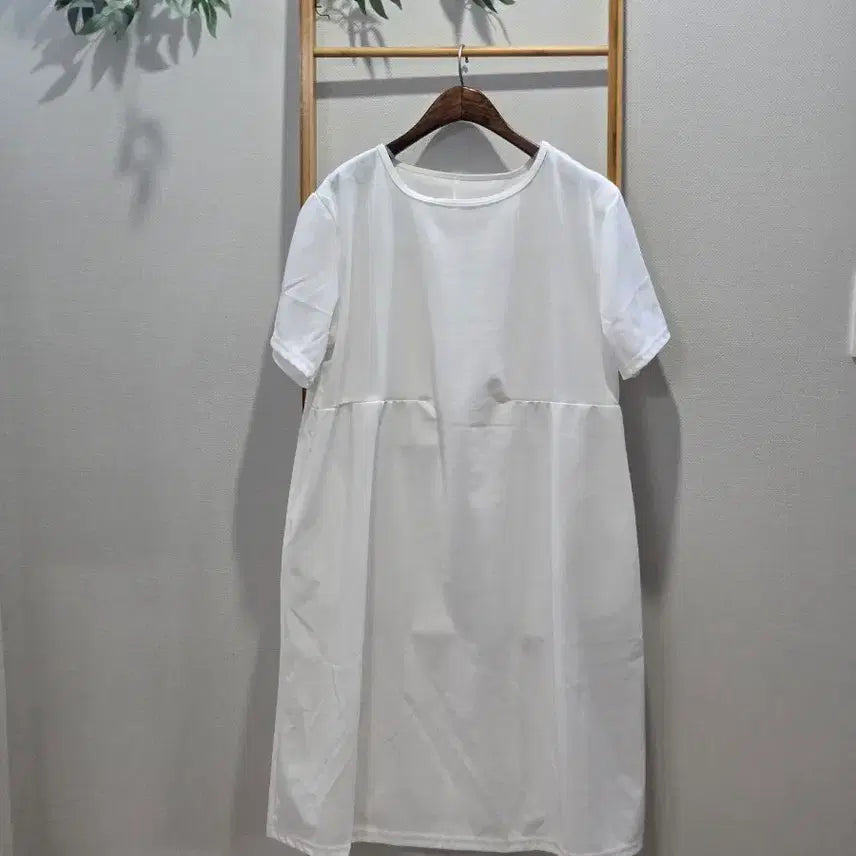 [BUNJANG] White Loose Fit Long Tunic Dress / 빅사이즈 루즈핏 롱원피스