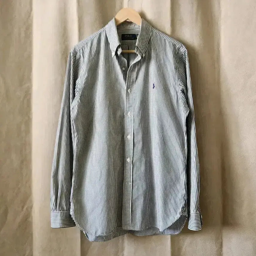 [BUNJANG] Polo Ralph Lauren Black Stripe Button-Down Shirt Size 15.5 / Polo 폴로 랄프로렌 검정 스트라이프 버튼다운 셔츠 15.5