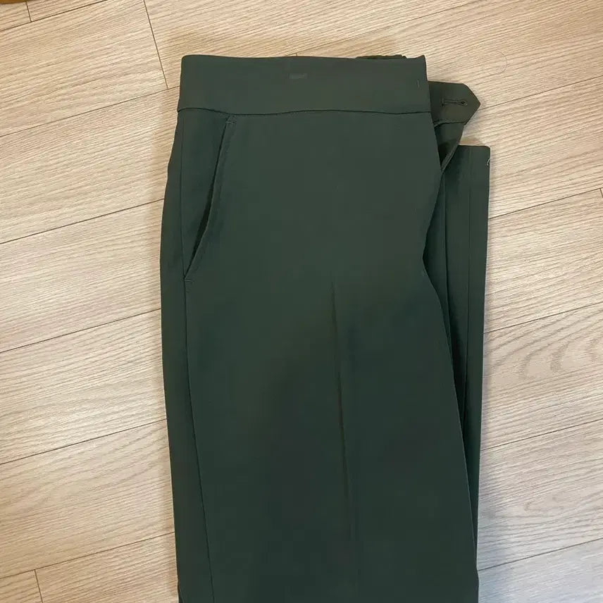 [BUNJANG] Satin Wide Slacks Deep Green / 새틴 와이드 슬랙스 딥 그린