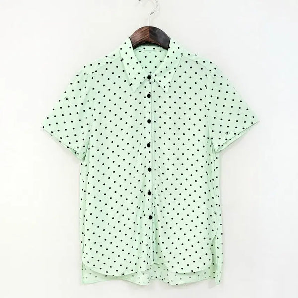 [BUNJANG] BimBimOla Mint Dot Short Sleeve Shirt / +빔바이롤라 민트색 도트 반팔 셔츠 매장정품 B160