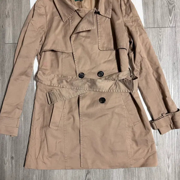[BUNJANG] United Colors of Benetton Women's Beige Trench Coat Size 55 / 베네통 여성 트렌치코트 베이지 사이즈55