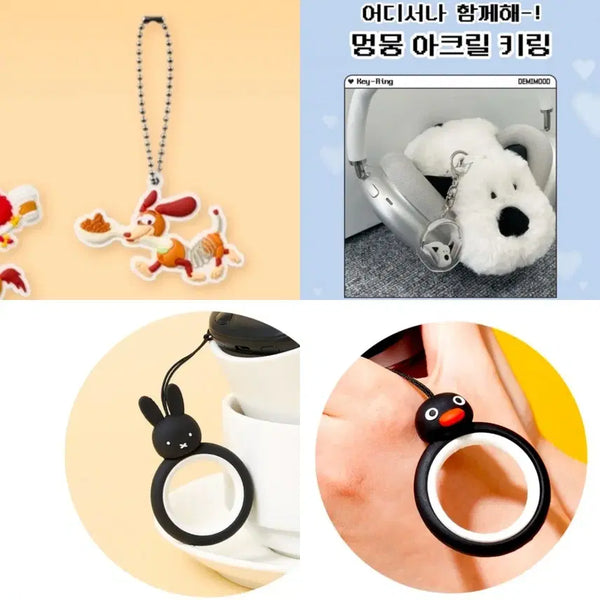 [BUNJANG] Demimood, Miffy, Shin-chan, Toy Story Slinky Keychains / 토이스토리 슬링키, 데미무드 멍뭉, 미피, 짱구 키링 ^ㅁ^