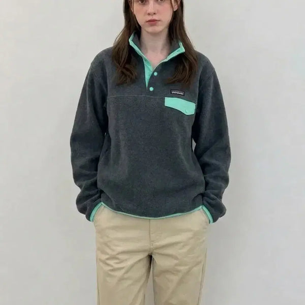 [BUNJANG] Patagonia Women's Synchilla Snap-T Pullover Sweater Nickel Mint / 파타고니아 여성 신칠라 스냅티 풀오버 스웨터 니켈 민트 s