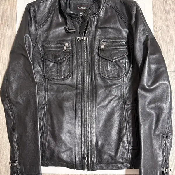[BUNJANG] Carrera Leather Jacket Black Size 55 / 여성 까레라 가죽 자켓 블랙 사이즈 55