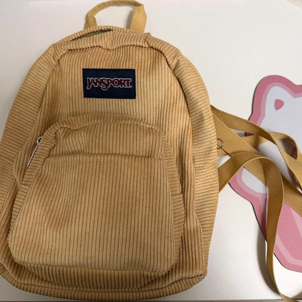 [BUNJANG] JanSport Half Pint Corduroy Mini Backpack Yellow / 잔스포츠 하프파인트 코듀로이 미니백팩 옐로우 색상 팝니다.