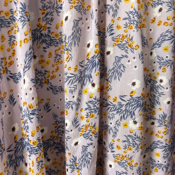 [BUNJANG] Lavender Chiffon Floral Long Dress / 연보라 쉬폰 플라워 롱 원피스 55