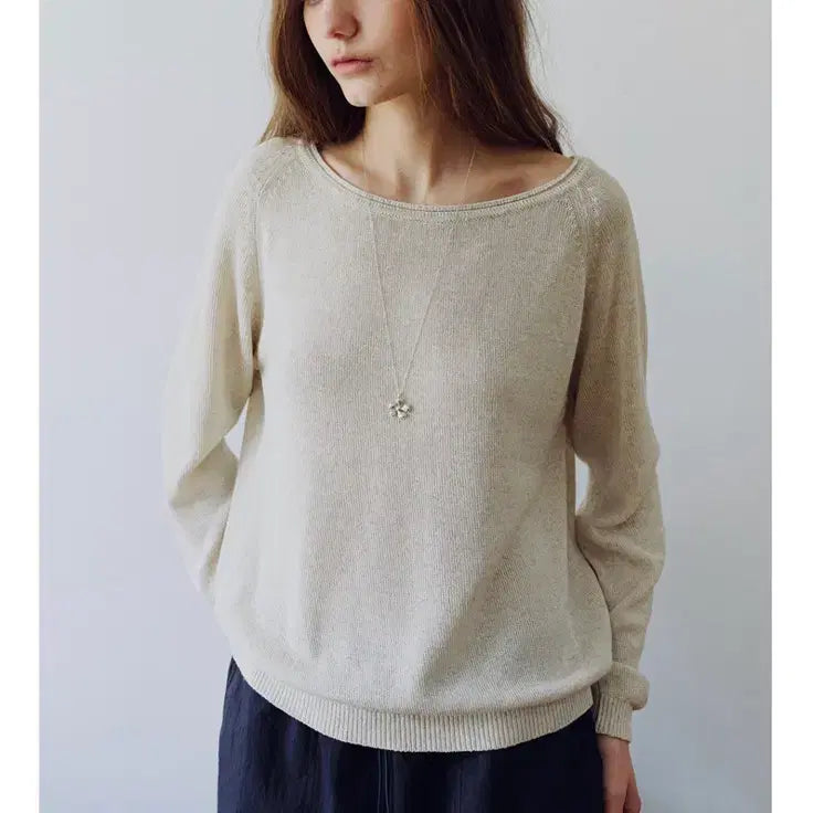 [BUNJANG] Gongdreen Hailey Linen Knit Natural / 공드린 헤일리 린넨니트 내추럴