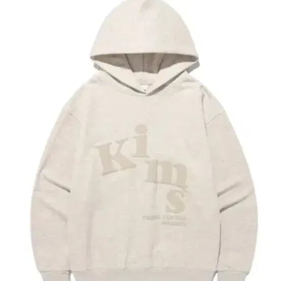 [BUNJANG] Kims Alpha Logo Hoodie Oatmeal / 킴스 후드티 메시 알파 로고 후디 오트밀