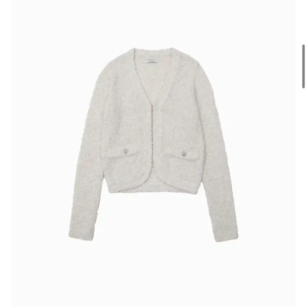 [BUNJANG] Viviebow Hush Pearl Open Cardigan White / 비비보우 허쉬 펄 오픈 가디건 화이트