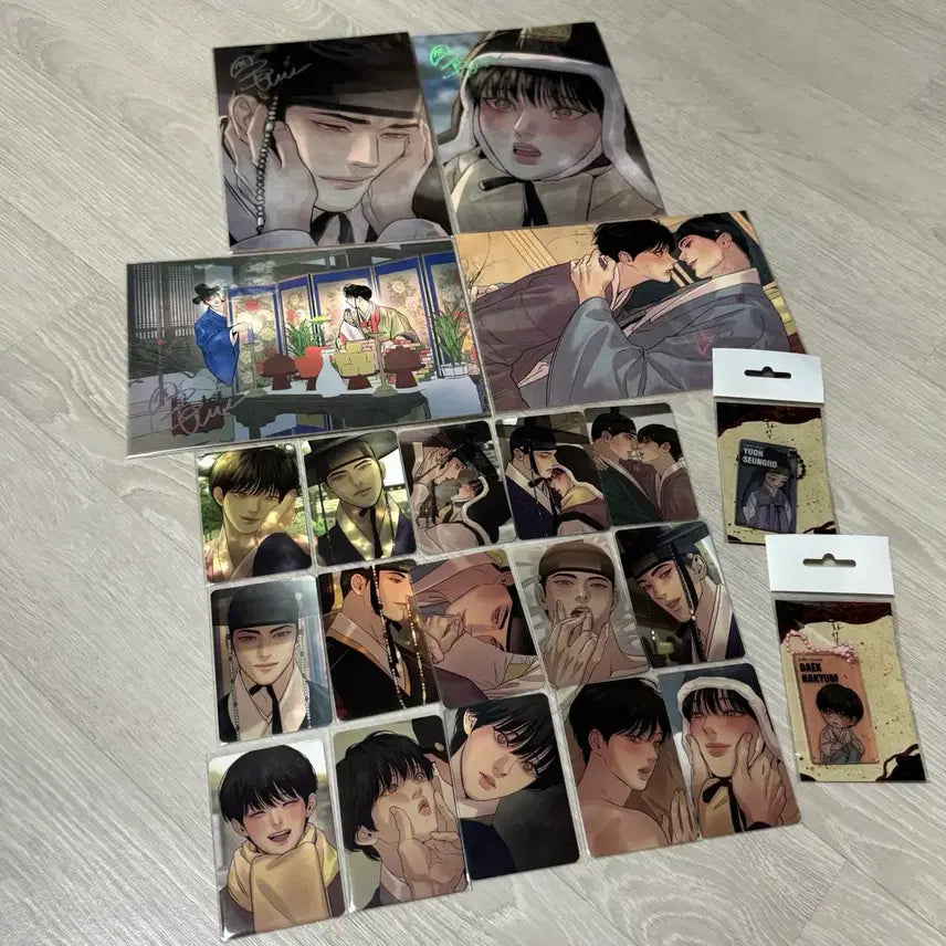 [BUNJANG] Painter of the Night (Yaha Choeop) Mokpan Shikishi Set (4 Types) & Toonique Keyring Set (2 Types) - Collection Version 2 / 야화첩 모펀 색지 4종세트, 컬포 버전2, 투니크 키링 2종 일괄