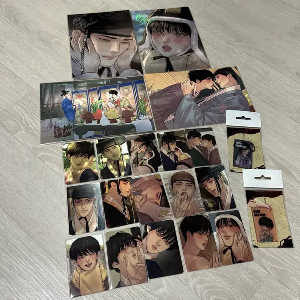 [BUNJANG] Painter of the Night (Yaha Choeop) Mokpan Shikishi Set (4 Types) & Toonique Keyring Set (2 Types) - Collection Version 2 / 야화첩 모펀 색지 4종세트, 컬포 버전2, 투니크 키링 2종 일괄