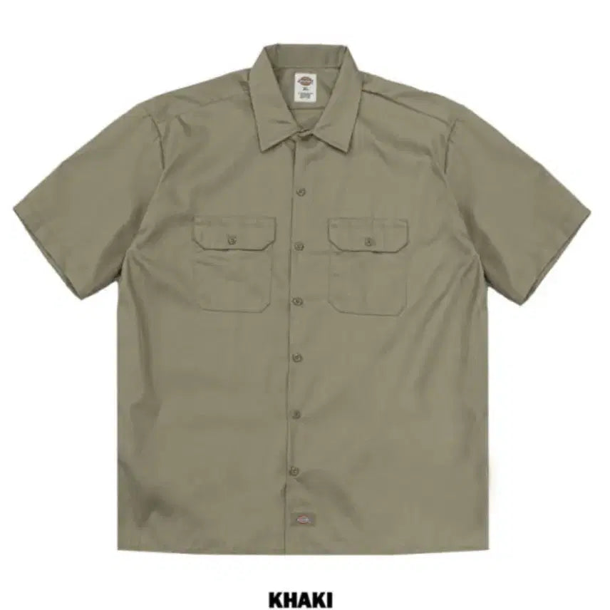 [BUNJANG] Dickies Short Sleeve Work Shirt Khaki / 디키즈 반팔 워크셔츠 카키
