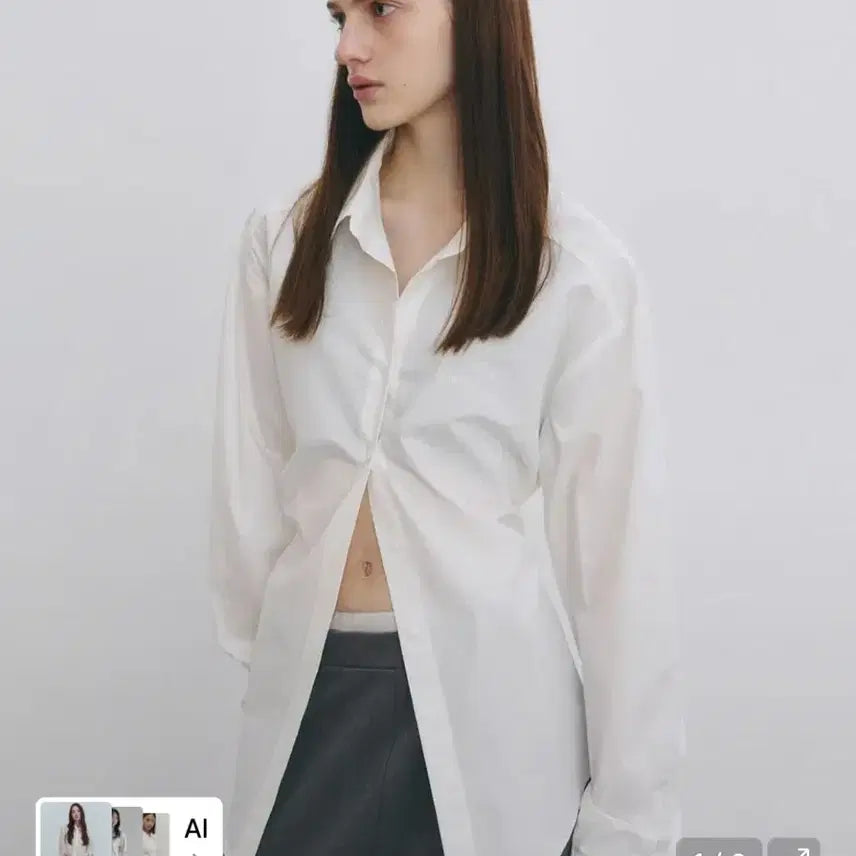 [BUNJANG] NICK&NICOLE Strap Shirt Ivory / 닉앤니콜 스트랩 셔츠
