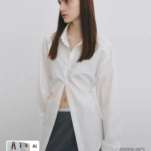 [BUNJANG] NICK&NICOLE Strap Shirt Ivory / 닉앤니콜 스트랩 셔츠