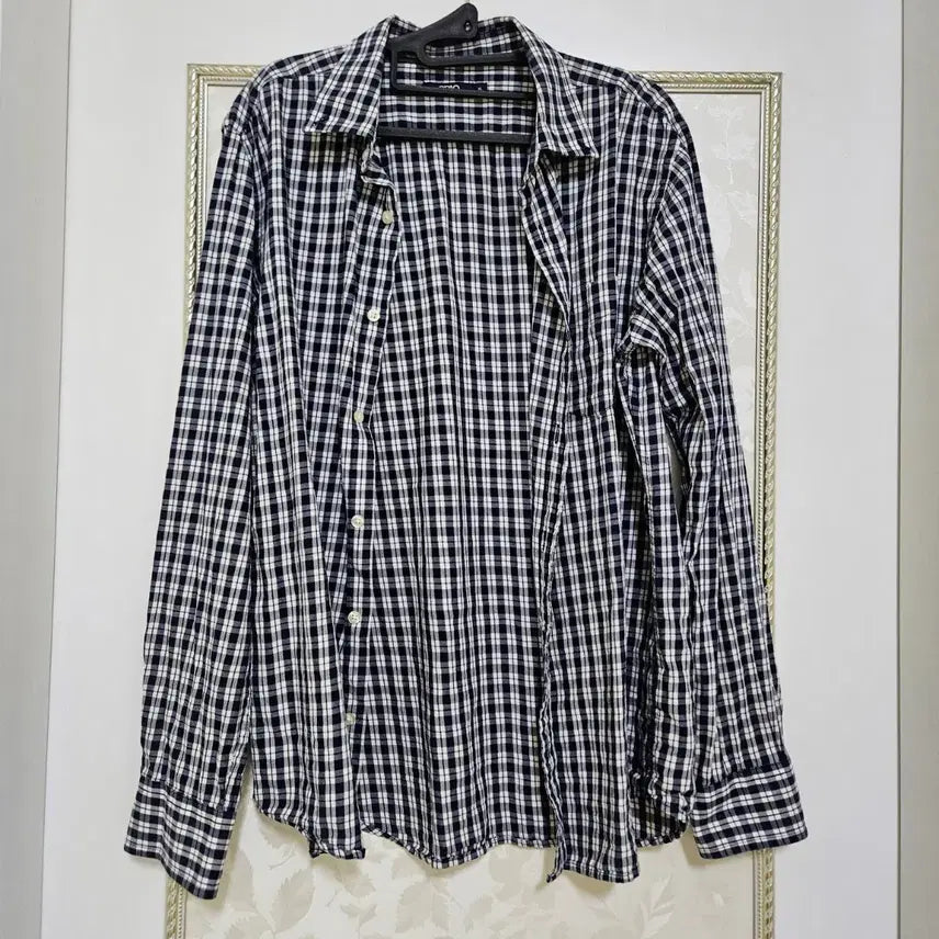 [BUNJANG] SPAO Navy Check Shirt / SPAO 네이비 체크 남방 셔츠
