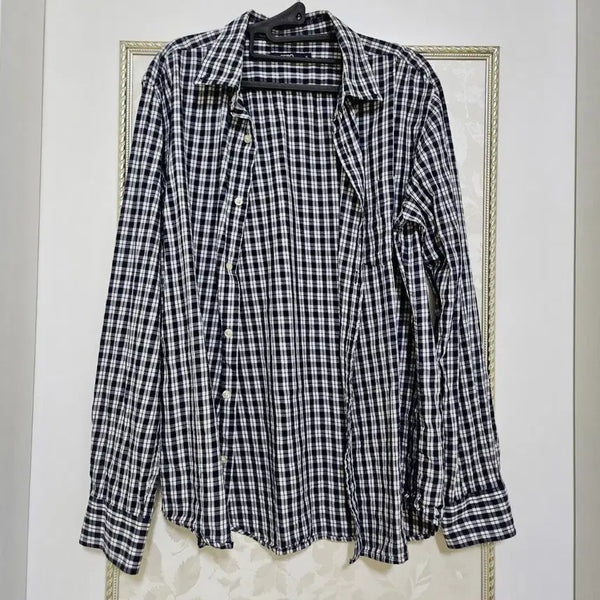 [BUNJANG] SPAO Navy Check Shirt / SPAO 네이비 체크 남방 셔츠