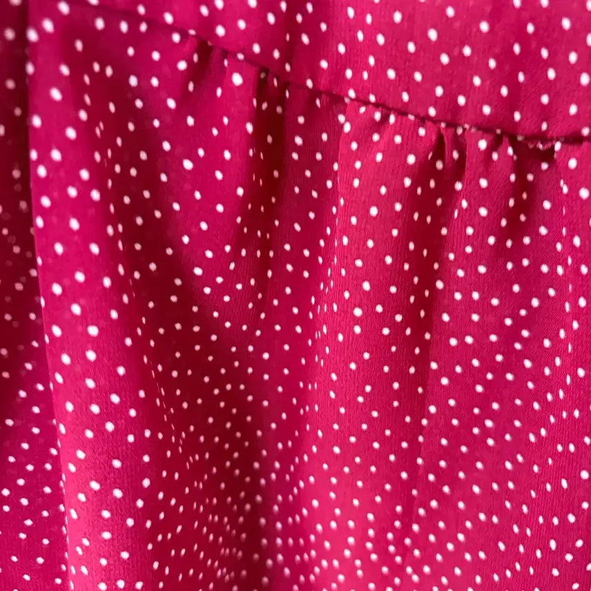 [BUNJANG] Red Dot Chiffon Long Dress Size 55 / 레드 도트 쉬폰 롱 원피스 55