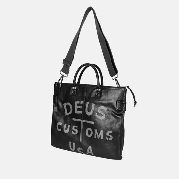 [BUNJANG] Deus Ex Machina Leather Helmet Bag Black / 데우스 엑스 마키나 헬멧백