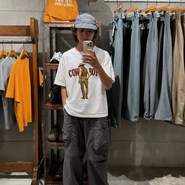 [BUNJANG] Cowboy Short Sleeve T-Shirt White / (새제품) 카우보이 반팔 화이트