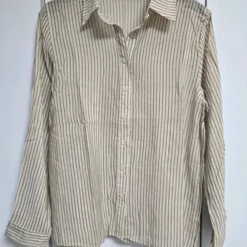 [BUNJANG] Stripe Shirt Beige M New / 스트라이프 셔츠 베이지 M 새상품