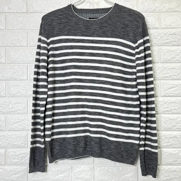 [BUNJANG] Sujello Men's Gray Stripe Knit 100 / 갤럭시 수젤로 남성 그레이 스트라이프 니트 100