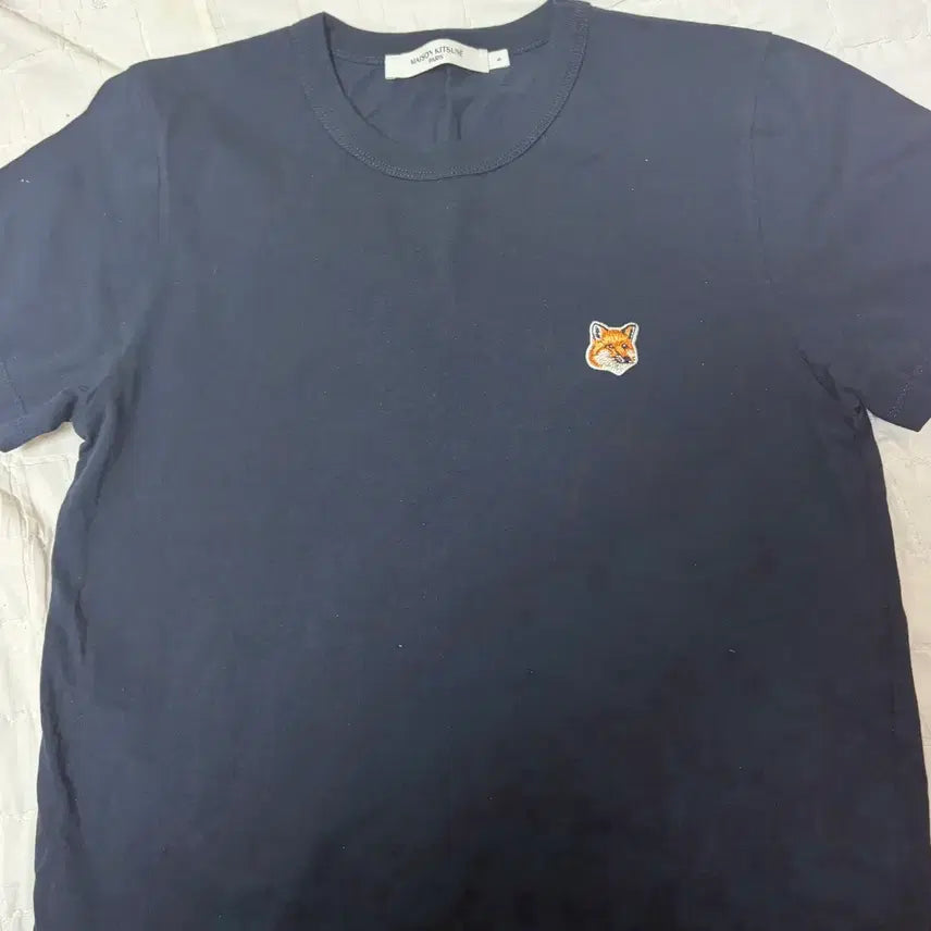 [BUNJANG] Maison Kitsuné Women's Fox Head Short Sleeve T-Shirt Navy / 우먼 메종키츠네 폭스헤드 반팔 티셔츠 네이비