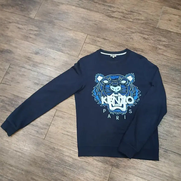 [BUNJANG] Kenzo Navy Tiger Logo Sweatshirt / 겐조 정품맨투맨 네이비 타이거 로고