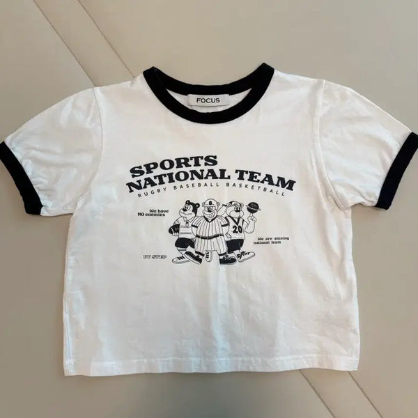 [BUNJANG] FOCUS Cropped Short-Sleeve T-Shirt / 포커스(FOCUS) 크롭 반팔티