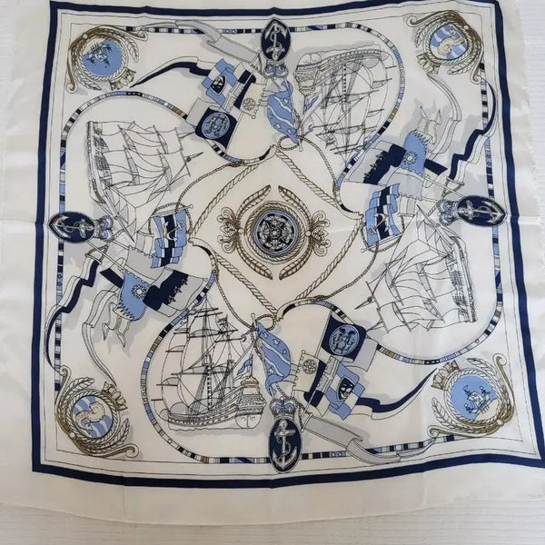 [BUNJANG] Vintage Sailor Pattern Scarf / 빈티지  스카프 세일러 패턴