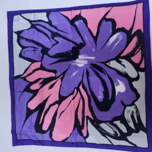 [BUNJANG] 100% Silk Scarf Flower Pattern / 실크 100  스카프 플라워 패턴