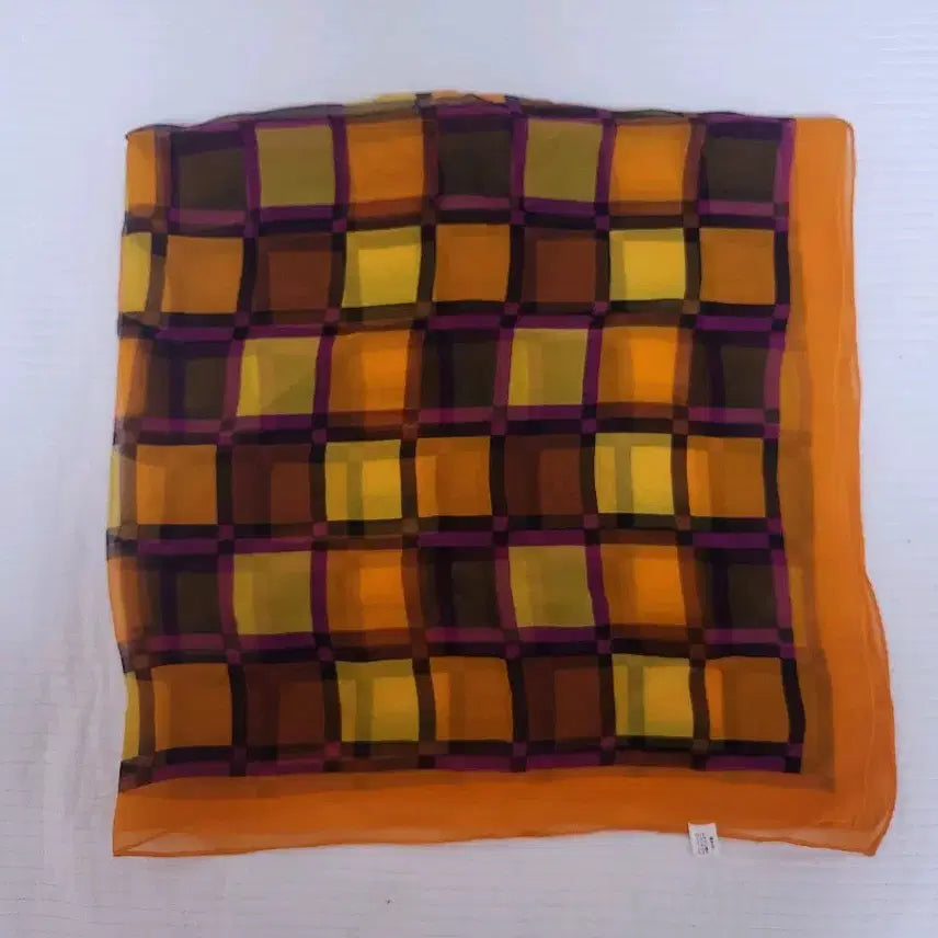 [BUNJANG] 100% Silk Scarf Orange/Yellow / 실크 100   스카프 오렌지/옐로우