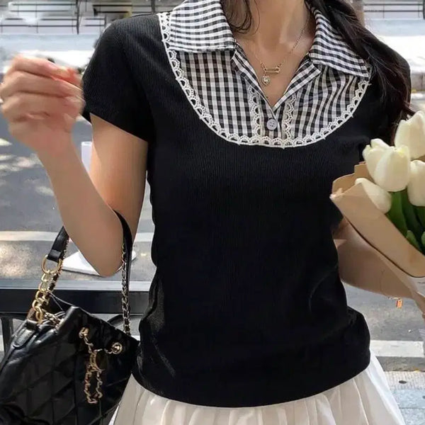 [BUNJANG] Check Ribbon Blouse / 체크 리본 블라우스