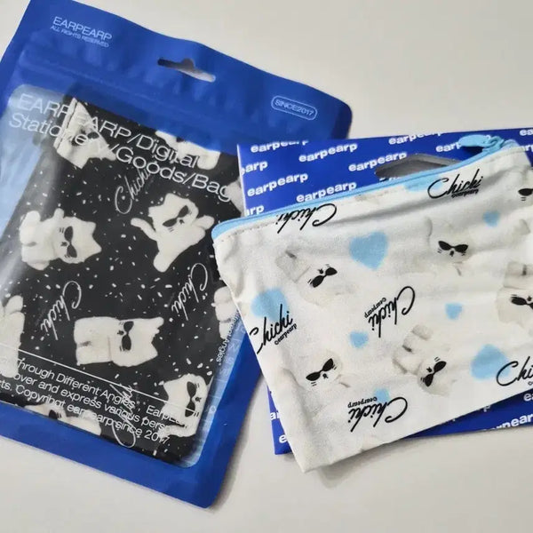 [BUNJANG] EVEP Chichi Pouch Set (Black/White) / 이어피어프 치치 파우치 세트 (블랙/화이트 세트)