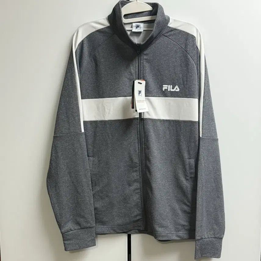 [BUNJANG] Fila Grey & White Zip-Up Jacket 105 / 휠라 그레이 n 화이트 집업 자켓105(택 포함)