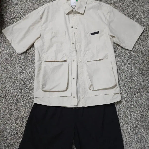 [BUNJANG] Daub Men's Woven Oversized Shirt Beige/Black / 무신사 우븐셔츠 베이지/블랙