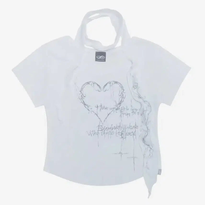 [BUNJANG] Hug Your Skin Heart Ornament Scarf Top / (급처) 허그유어스킨 하트 오너먼트 스카프 탑