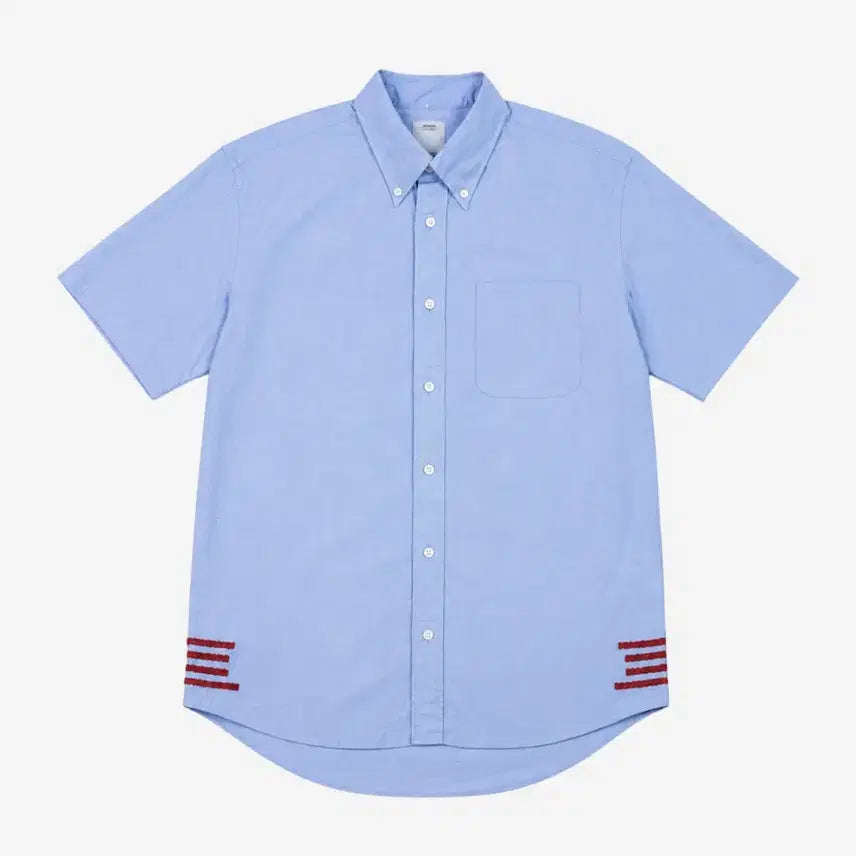 [BUNJANG] Visvim Burt Button Down Shirt Light Blue Cotton Short Sleeve / Visvim 비즈빔 버트 다운 셔츠