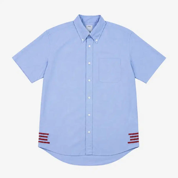 [BUNJANG] Visvim Burt Button Down Shirt Light Blue Cotton Short Sleeve / Visvim 비즈빔 버트 다운 셔츠