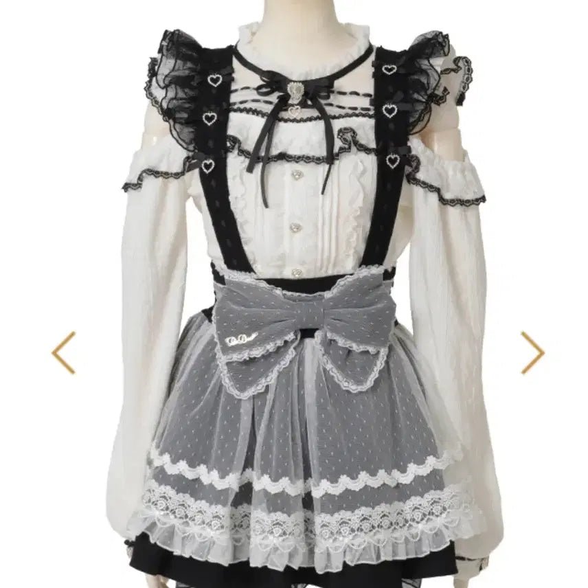 [BUNJANG] LIZLISA Maid Like Suspender Skirt / 리즈리사 메이드 라이크 서스펜더 스커트 신품