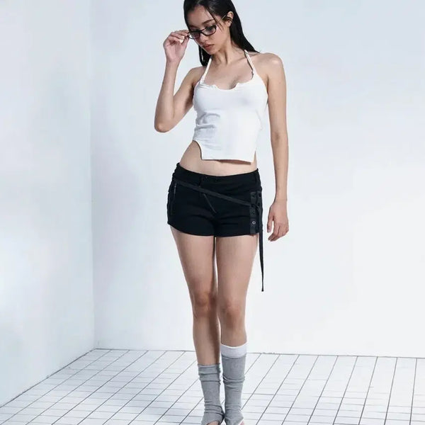 [BUNJANG] Pleasuresnowfollow Tana Button Shorts Deep Black / 플리즈노팔로우 타나 버튼 쇼츠 딥블랙 M