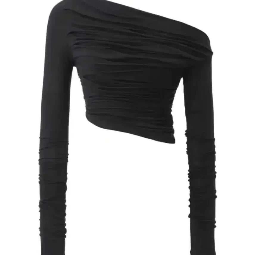[BUNJANG] Third Time Drape Top Black Long Sleeve / 새상품) 쓰리타임즈 드레이프 탑 블랙 긴팔