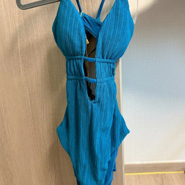 [BUNJANG] BERLOOK One-Piece Swimsuit - Blue, Size S / BERLOOK 원피스 수영복 S