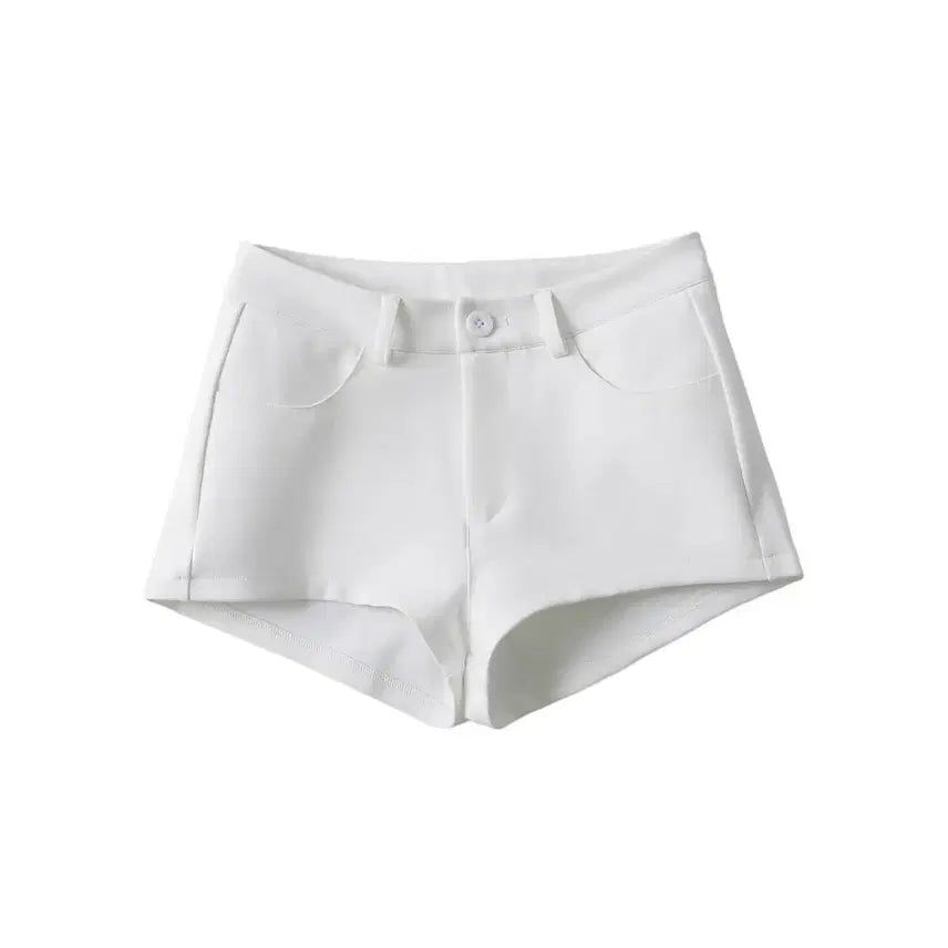 [BUNJANG] White Low-Waist Hip-Up Tight Short Pants / 화이트 로우 웨이스트 힙업 타이트 숏팬츠 캐주얼 코디 반바지