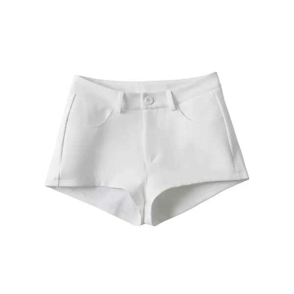 [BUNJANG] White Low-Waist Hip-Up Tight Short Pants / 화이트 로우 웨이스트 힙업 타이트 숏팬츠 캐주얼 코디 반바지